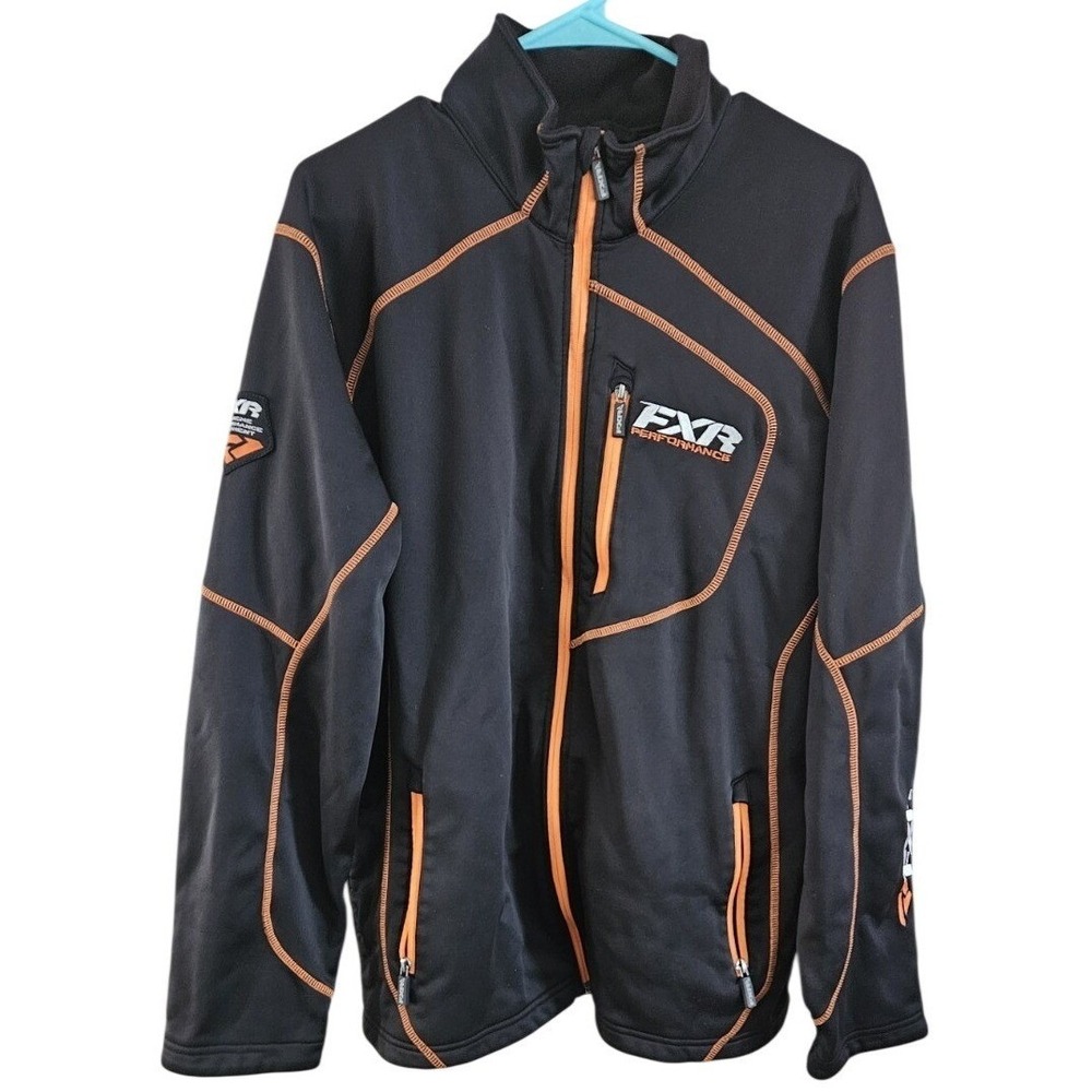 FXR Racing Performance Jacket Mens XL Black‎ Orange Full Zip Extreme Equipment